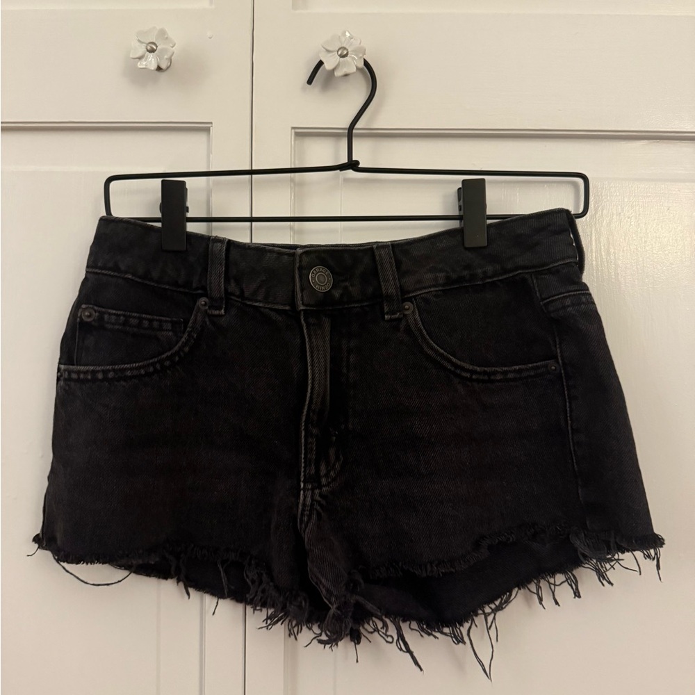 Garage Black Jean Shorts Distressed Frayed Hem